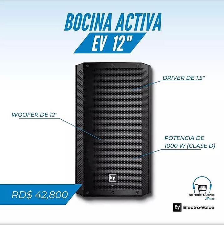 instrumentos musicales - BOCINA ELECTRO-VOICE 12” ACTIVA 