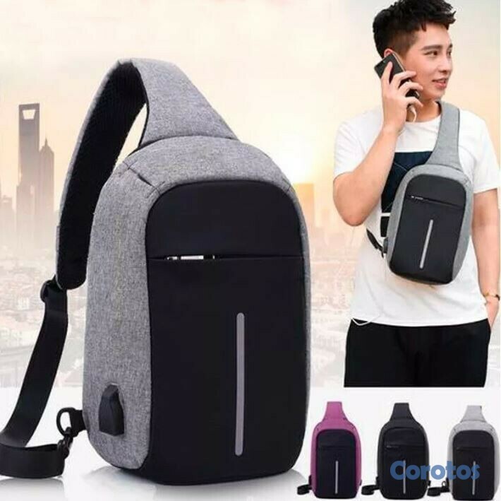 carteras y maletas - Mini mochila antirrobo impermeable con puerto de carga USB 1