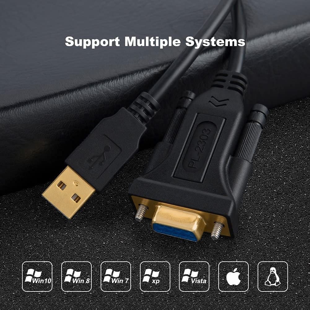 otros electronicos - Cable serial DB9 de USB 2.0 hembra a USB cable de 9 pines RS232 de 3 Metros 5