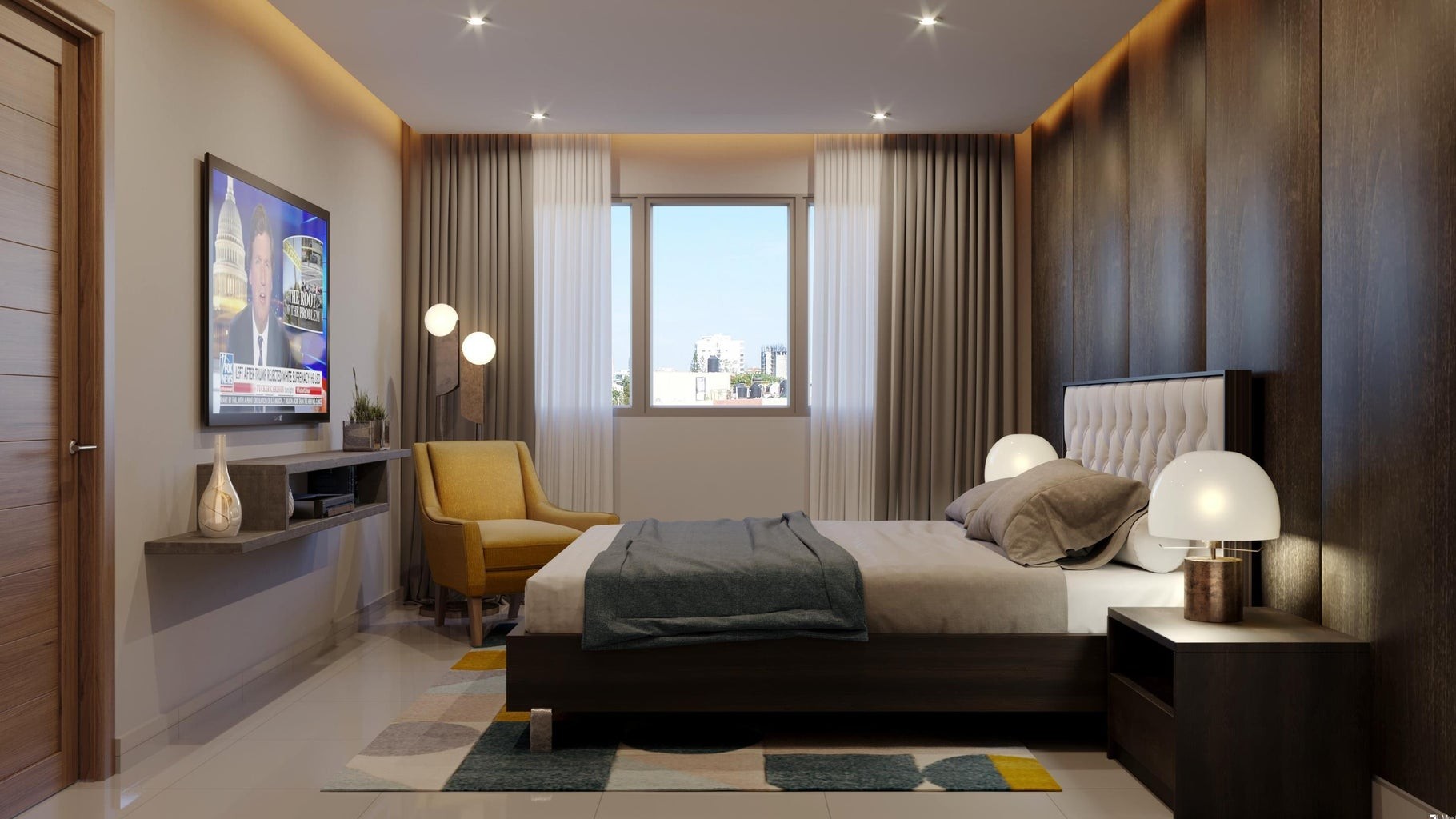 apartamentos - Apartamento con amplio lobby de dos habitaciones en Naco 7