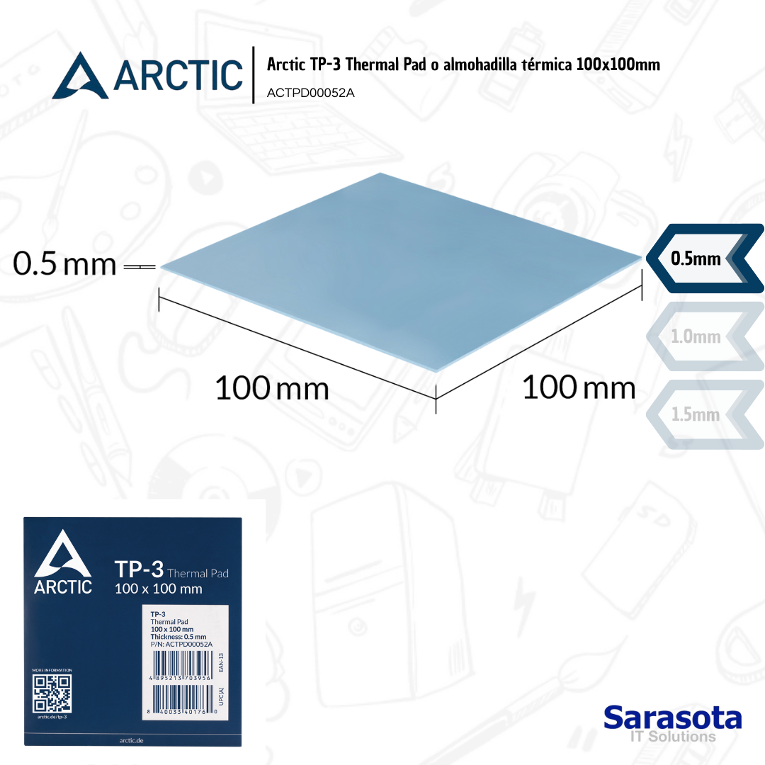 accesorios para electronica - Arctic Thermal Pad TP-3 Almohadilla térmica 0.5mm  0