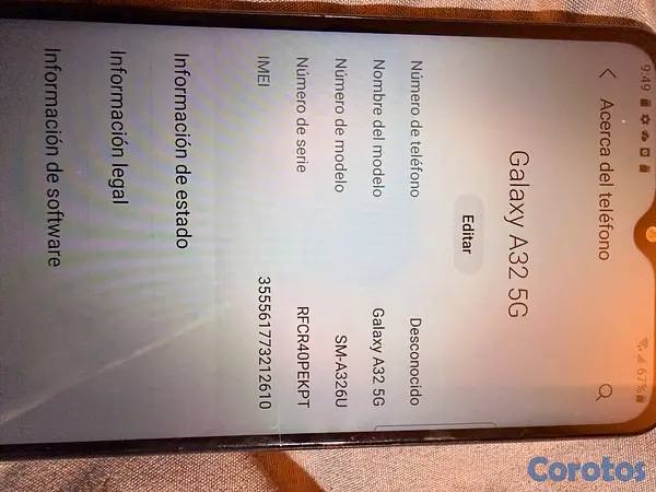 celulares y tabletas - Samsung A 32 5G bloqueado de TMobil traído de eeuu 8