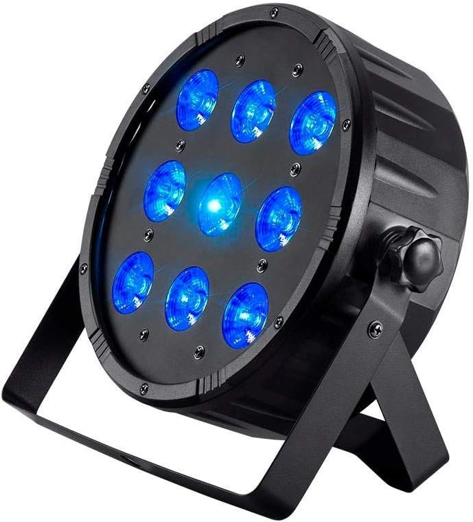 accesorios para electronica - Luz de escenario plana de 10 W x 9 LED (RGBW), color negro 3