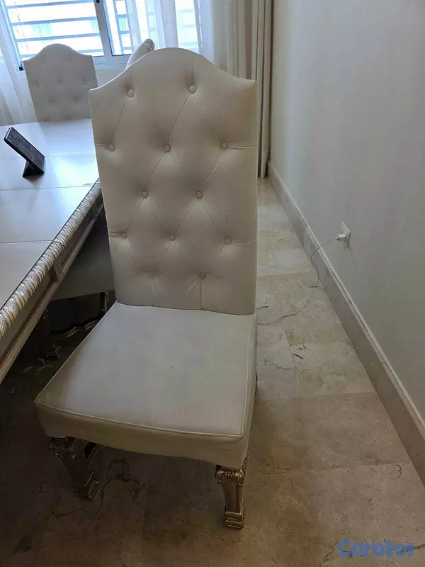 muebles y colchones - Comedor elegante de 8 sillas tapizadas – Estilo cl 4