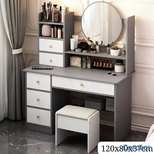 decoración y accesorios - *TOCADOR DE MAQUILLAJE MODERNO CON GABETAS*

 ❗SIN LUZ *LED*
 2