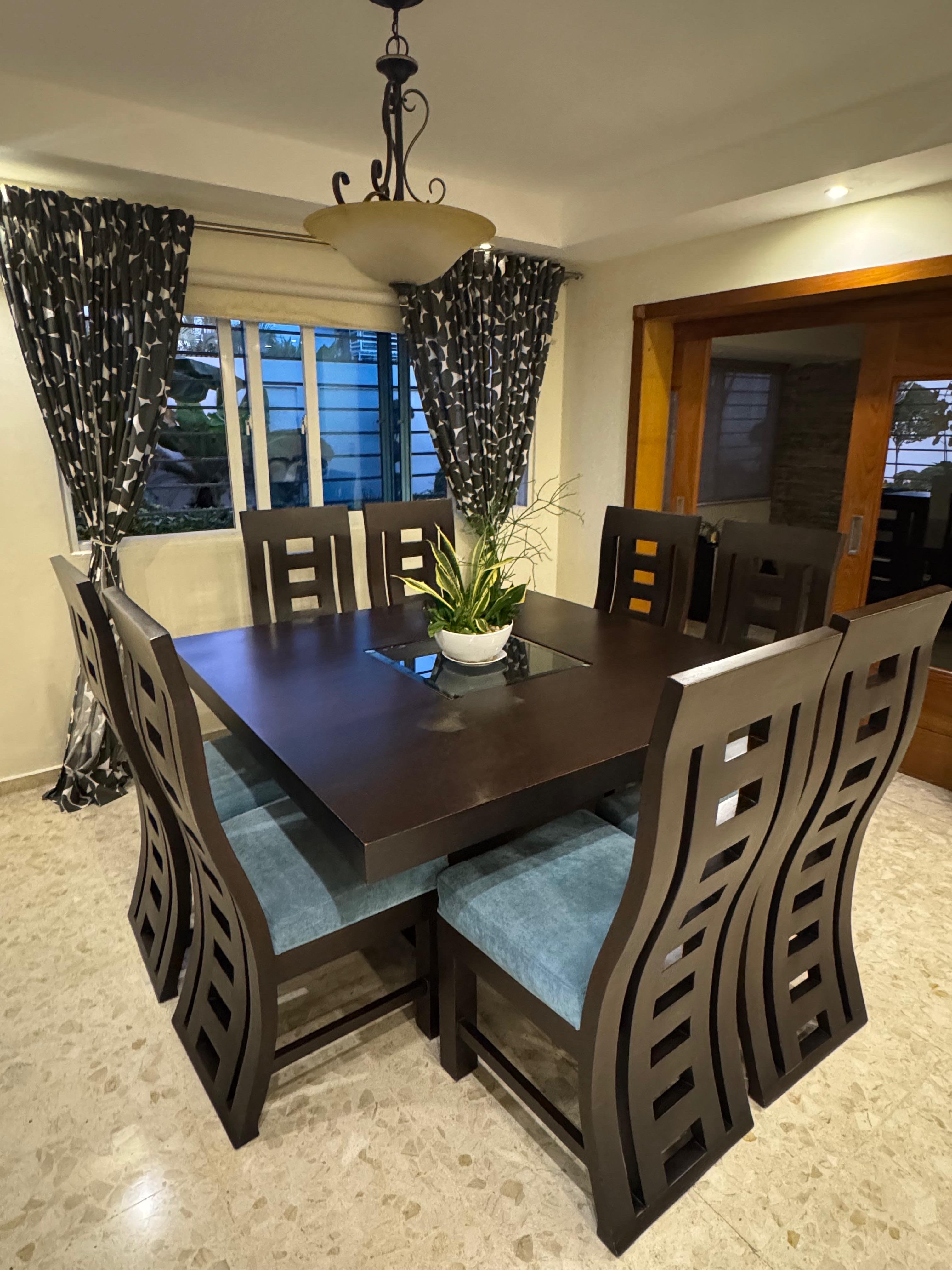 muebles y colchones - JUEGO DE COMEDOR DE 8 SILLAS CAOBA CENTENARIA