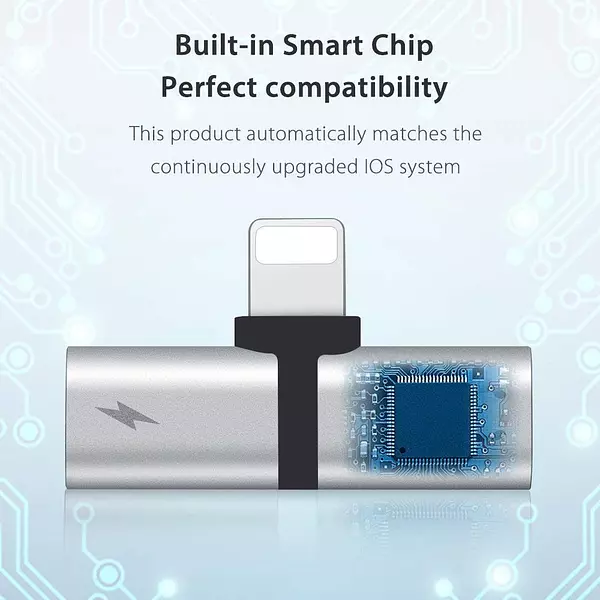 accesorios para electronica - Adaptador Para Audifonos Y Carga Simultanea iPhone 8 9 Y X 12 8