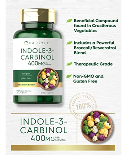 Salud y Equipamiento Médico - Indol-3-carbinol (i3c) 400 Mg 120 Cap Carlyle 4