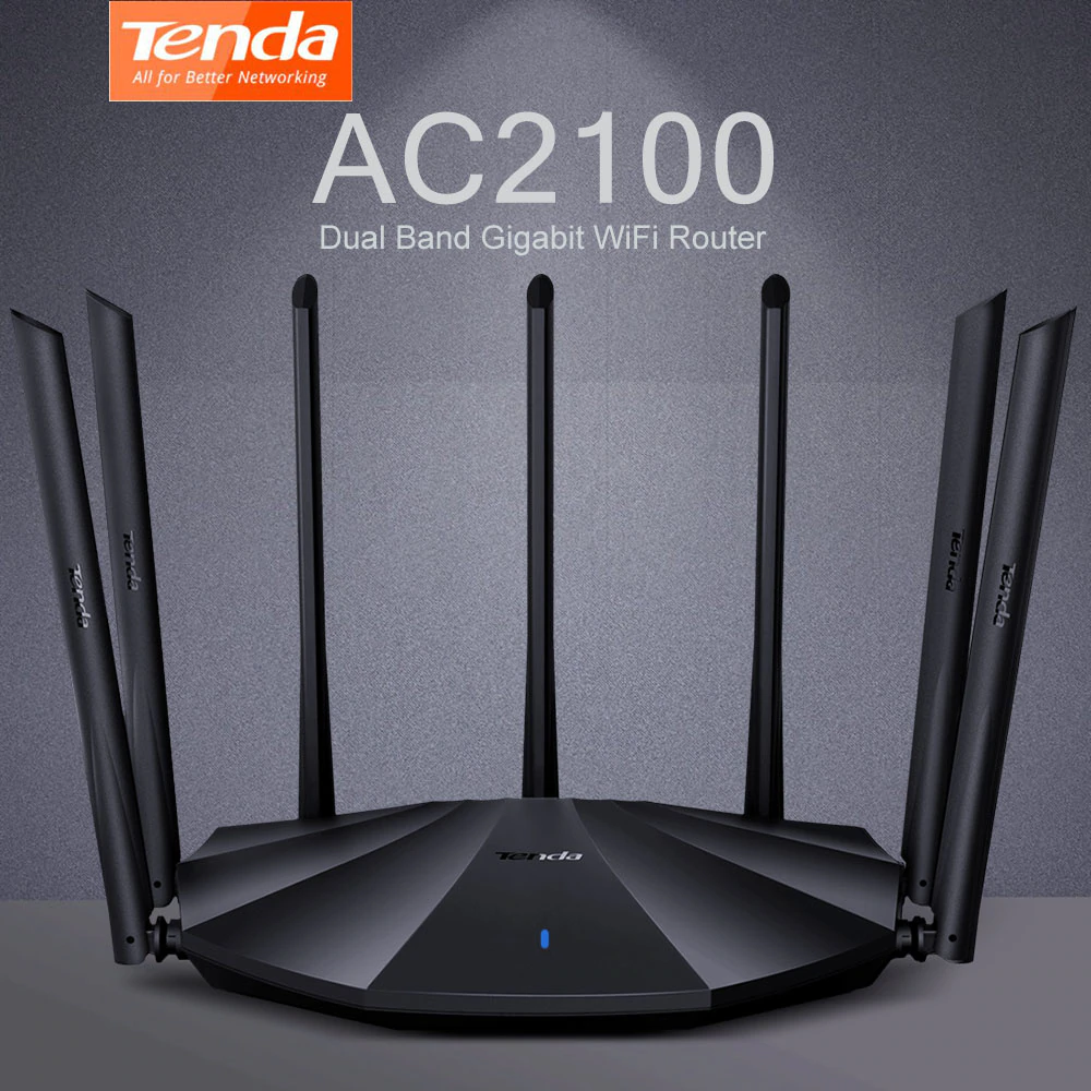 computadoras y laptops - ROUTER WIRELESS TENDA AC23, 2033MBPS, WIFI GIGABIT, DOBLE BANDA, 1 PUERTO WAN 0