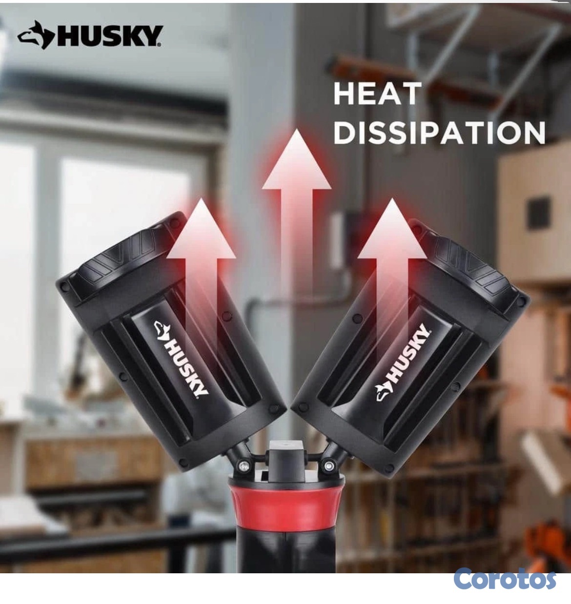 accesorios para electronica - Husky 7000 Lumens Portable Corded LED Work Light with Tripod 6