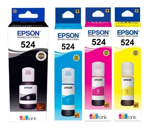 impresoras y scanners - BOTELLA DE TINTA EPSON T524 EN TODOS LOS COLORES  ORIGINALES  1