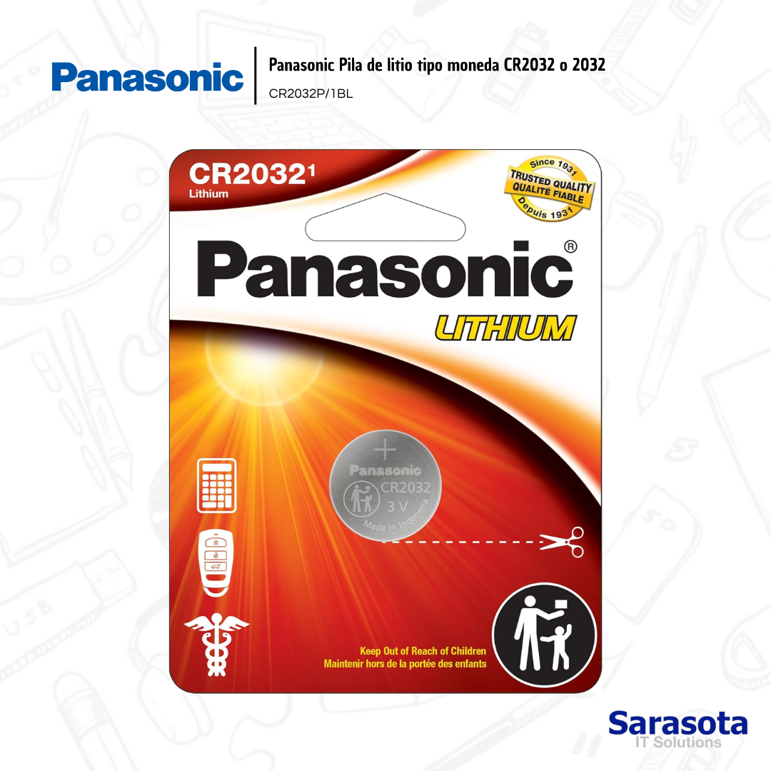 accesorios para electronica - Pila de litio tipo moneda CR2032 o 2032 Panasonic 0