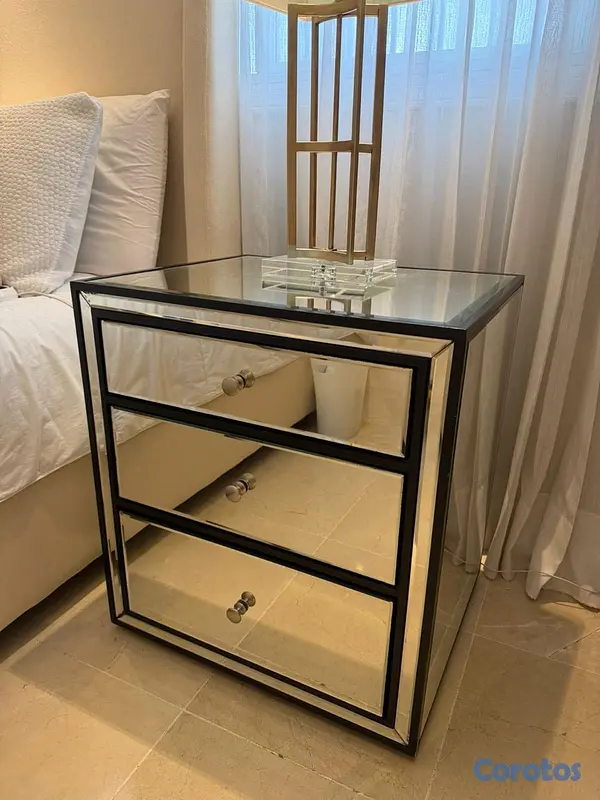 decoración y accesorios - CÓMODA, MESITA DE NOCHE ESPEJADA 3