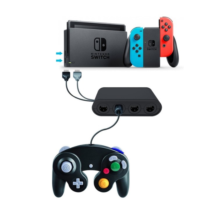 consolas y videojuegos - CONTROL GAME CUBE Y ADAPTADOR  para pc switch y wii
