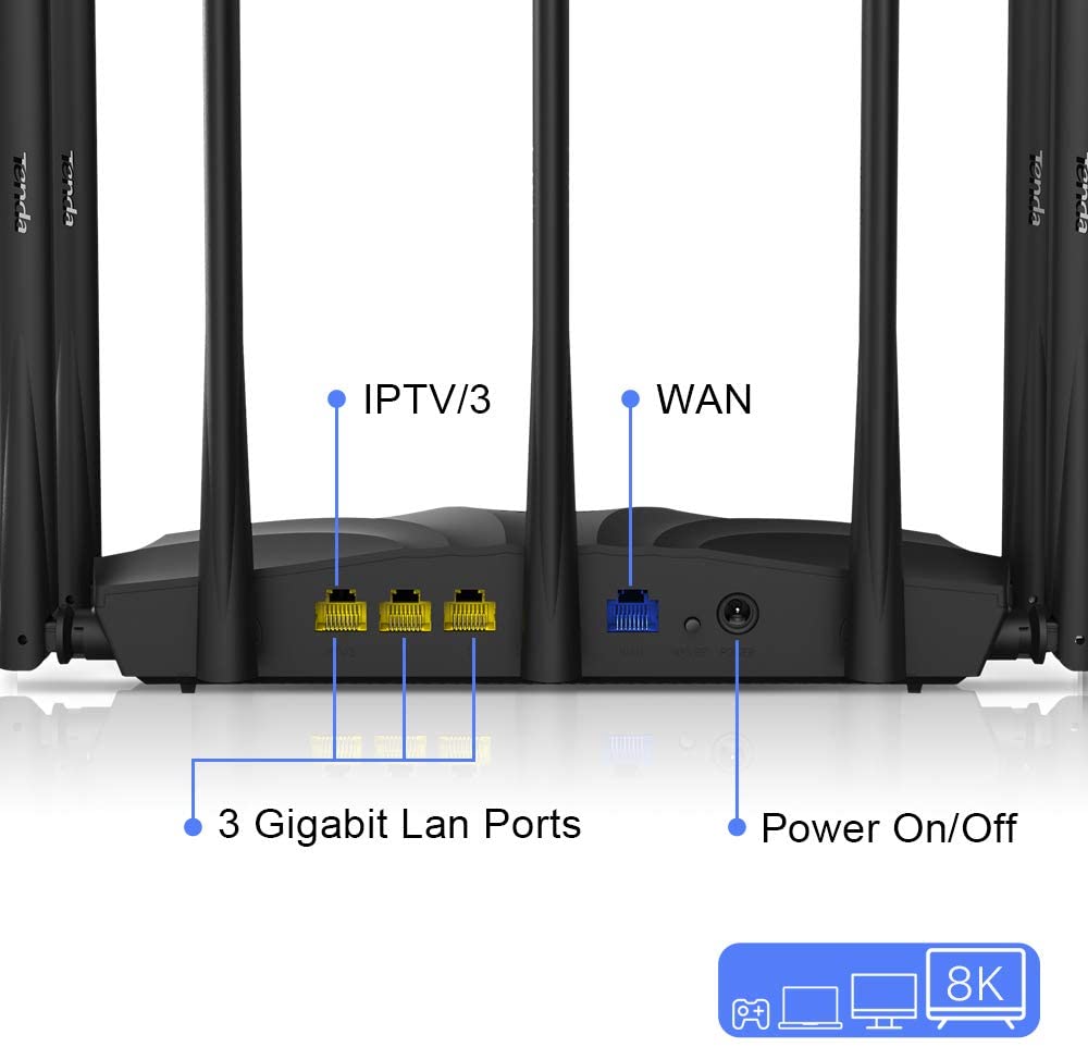 computadoras y laptops - ROUTER WIRELESS TENDA AC23, 2033MBPS, WIFI GIGABIT, DOBLE BANDA, 1 PUERTO WAN 1