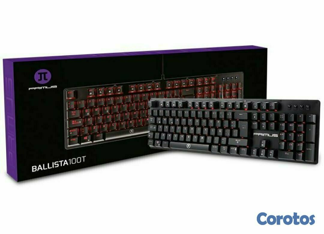 computadoras y laptops - TECLADO PRIMUS GAMING, USB, CON ILUMINACION ROJA (PKS-101S) 2
