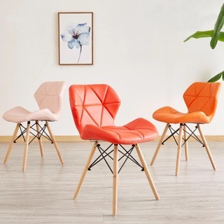 muebles y colchones - Sillas nordicas acolchadas en piel, para comedor, elegante, moderna.  2