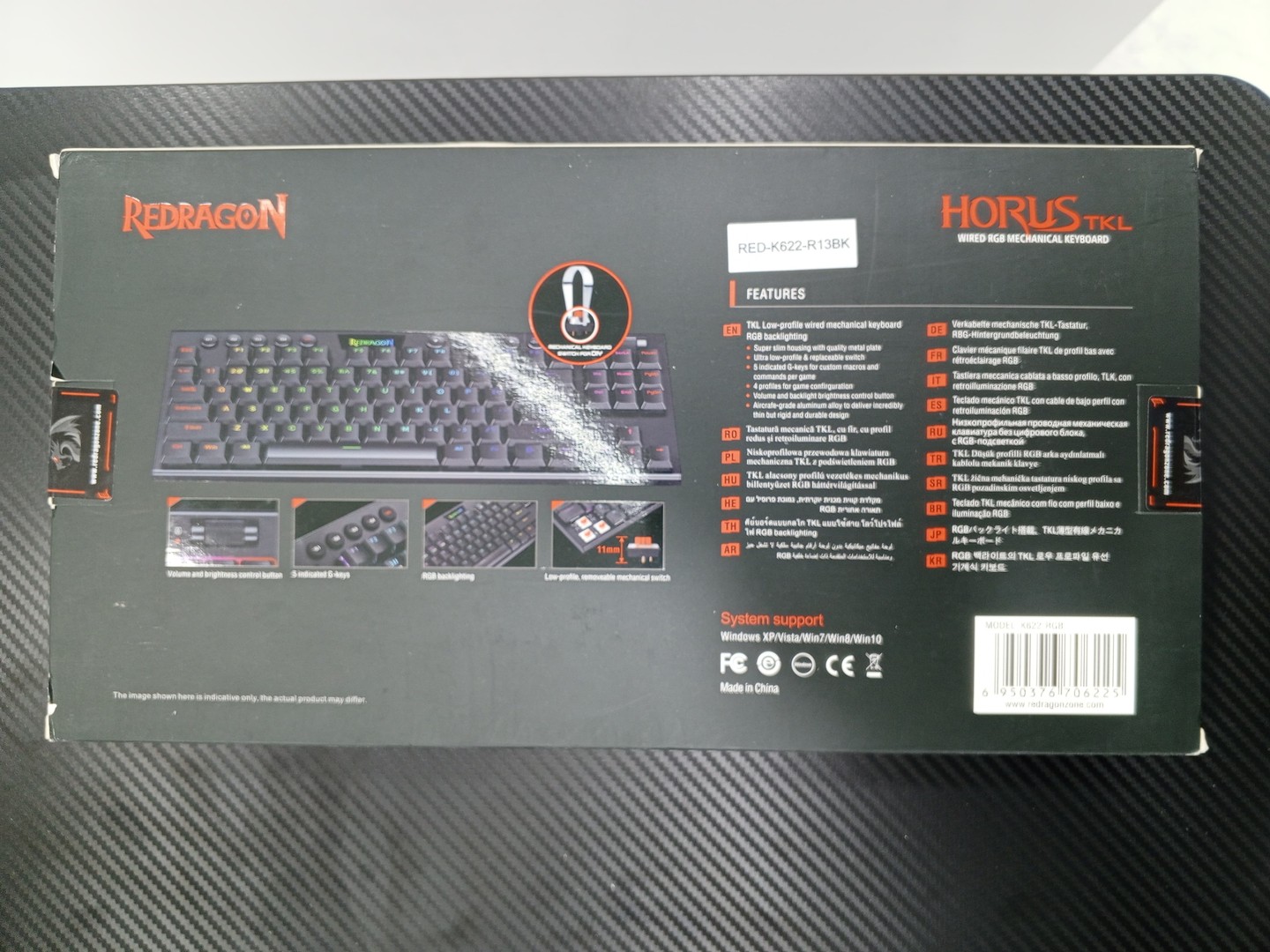 computadoras y laptops - Teclado Redragon K618 Horus Wireless RGB Mechanical Keyboard
 1