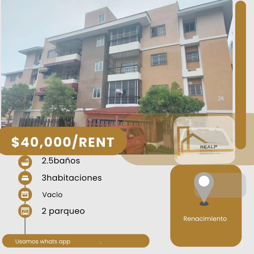 apartamentos - hermoso apartamento en una zona céntrica en el renacimiento 