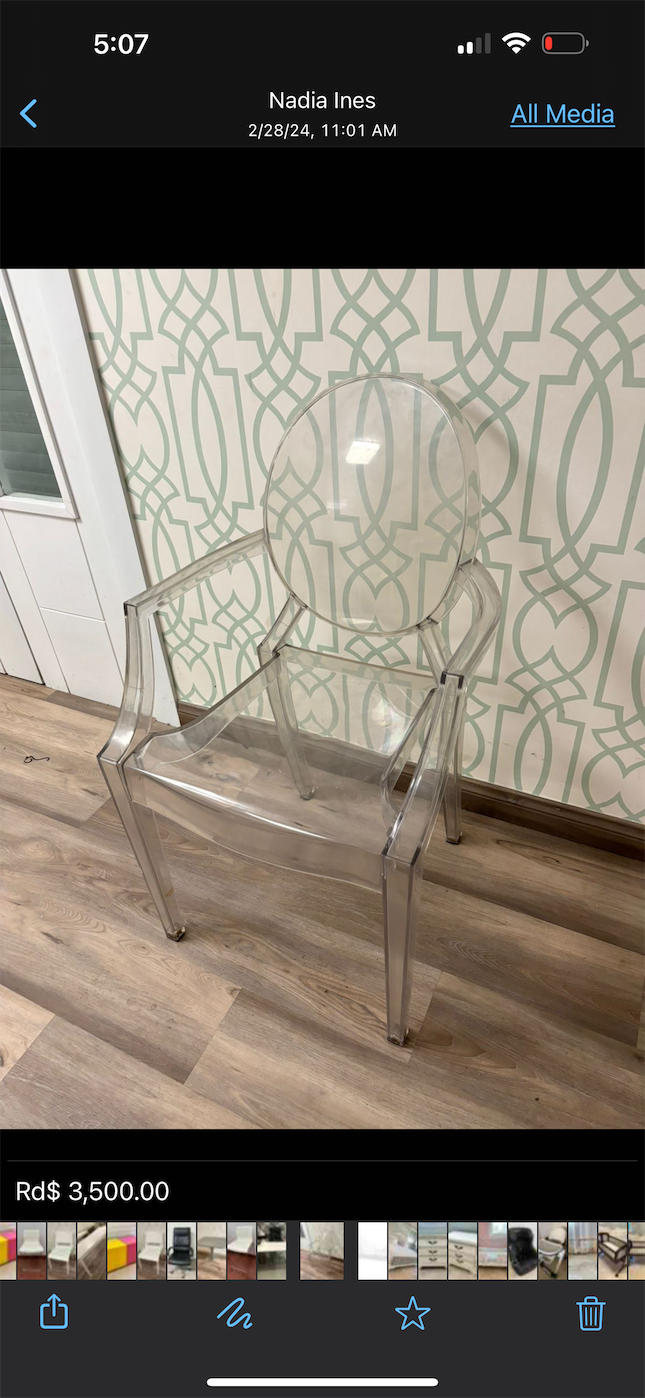muebles y colchones - Silla transparente 