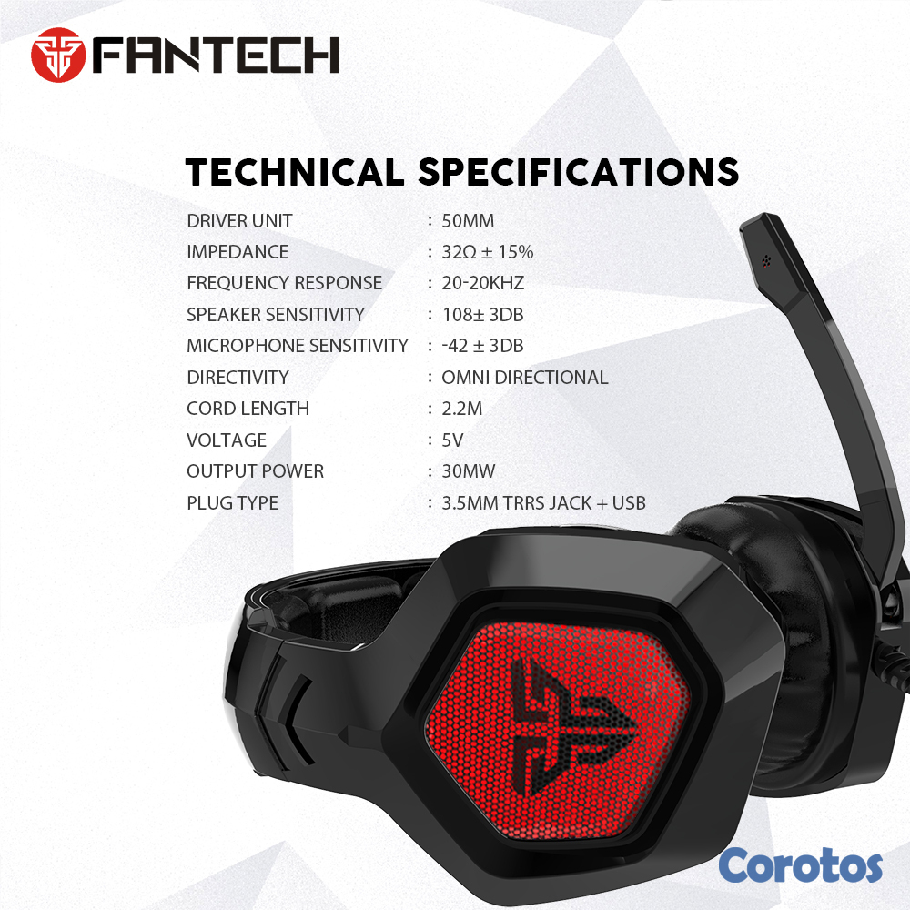 computadoras y laptops - Audifono con microfono FANTECH MH83 ,Auriculares para Juegos Ajustables  2