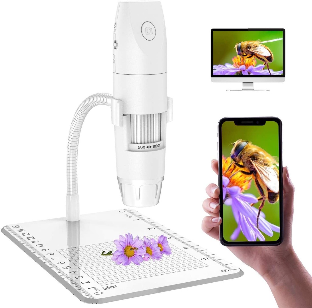 equipos profesionales - Microscopio Digital inalámbrico WiFi brazo Flexible USB para iPhone Android PC 4