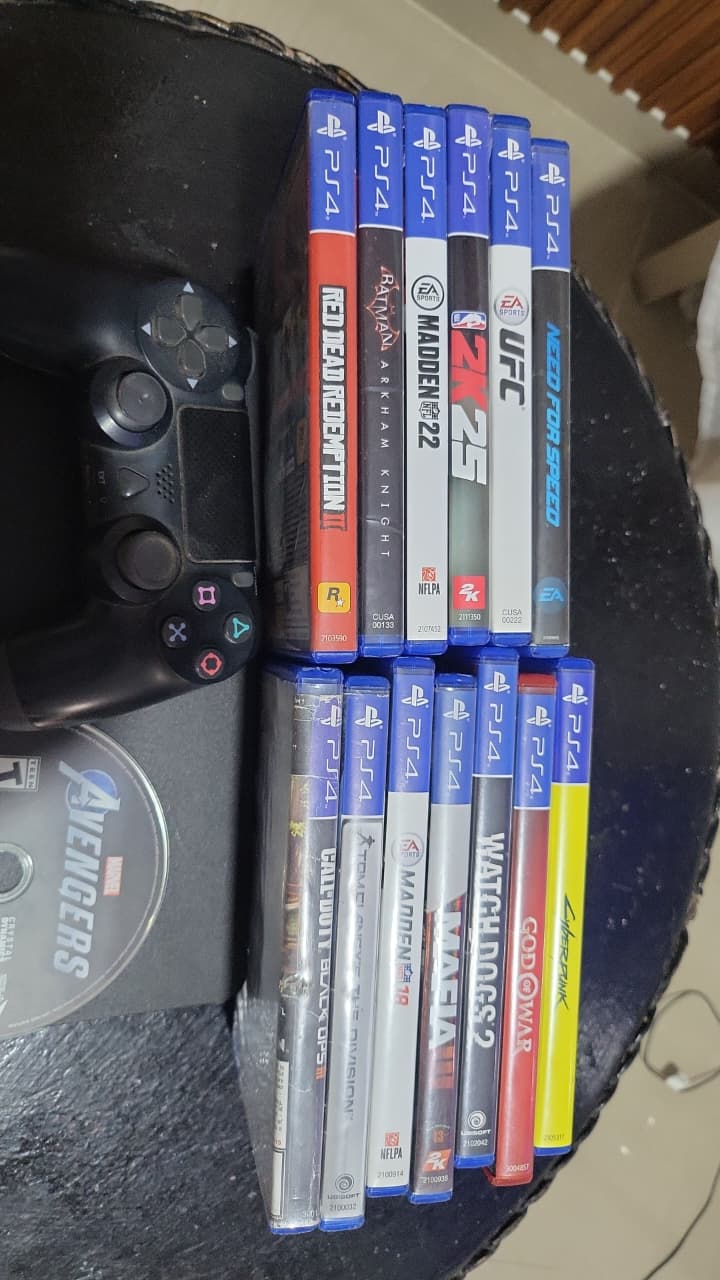 consolas y videojuegos - ps4 + 2 controles+ 14 juegos  2
