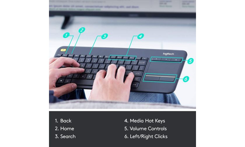 computadoras y laptops - Logitech K400 Plus – Teclado y Trackpad Open Box p 1