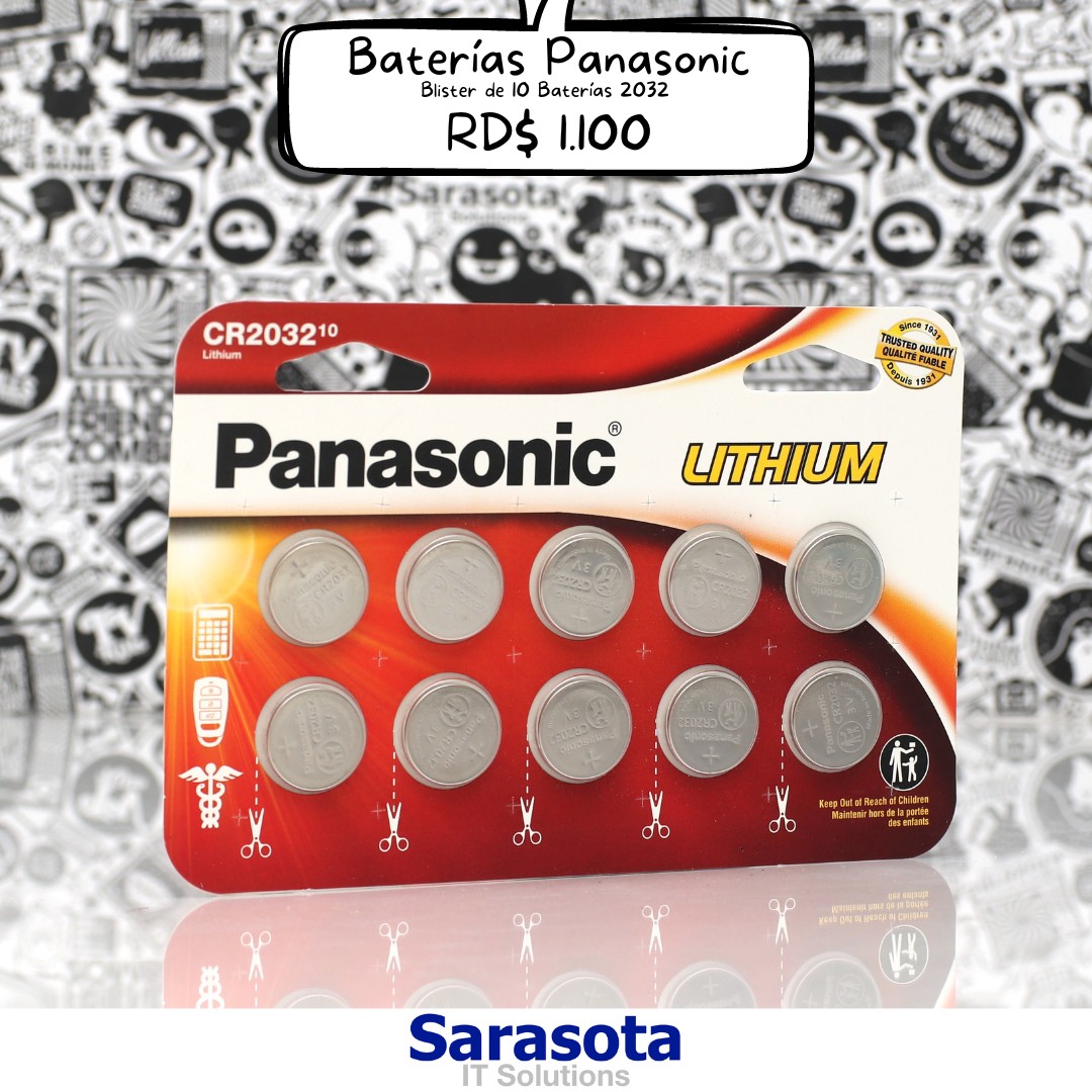Baterías Panasonic Blister de 10 Baterías 2032