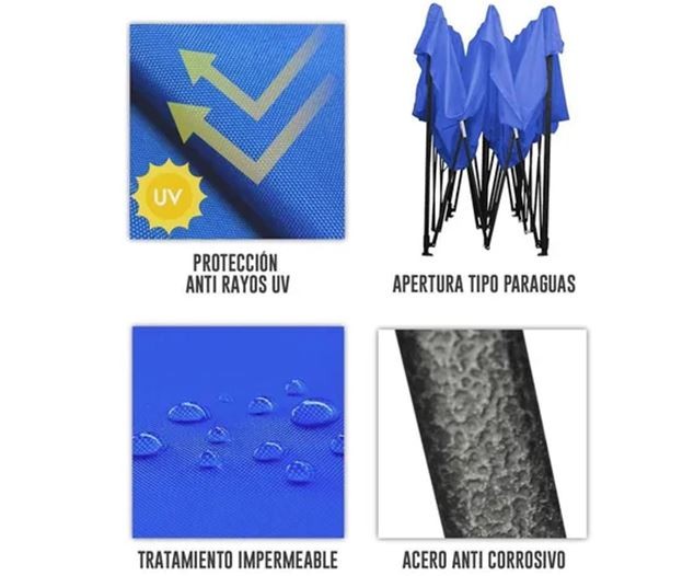 herramientas, jardines y exterior - Carpa Plegable Impermeable 2x2 metros  3