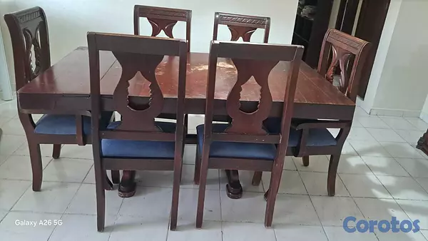 muebles y colchones - Comedor caoba con sillas en andiroba 3
