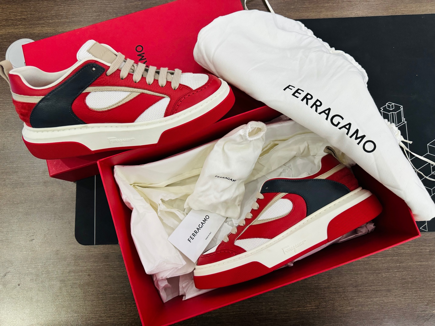 zapatos para hombre - Tenis Salvatore FERRAGAMO Cassina Mix Size 8.5 Nuevo, Original US$ 650 NEG