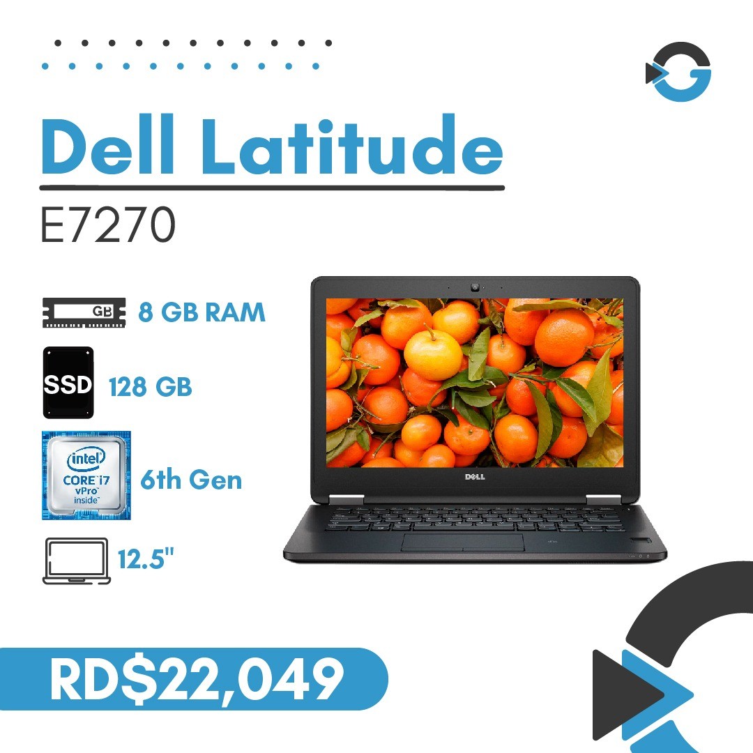 computadoras y laptops - Laptop Dell Latitude E7270 Core i7 128GB SSD 8GB RAM (Incluye Mouse y Mochila)