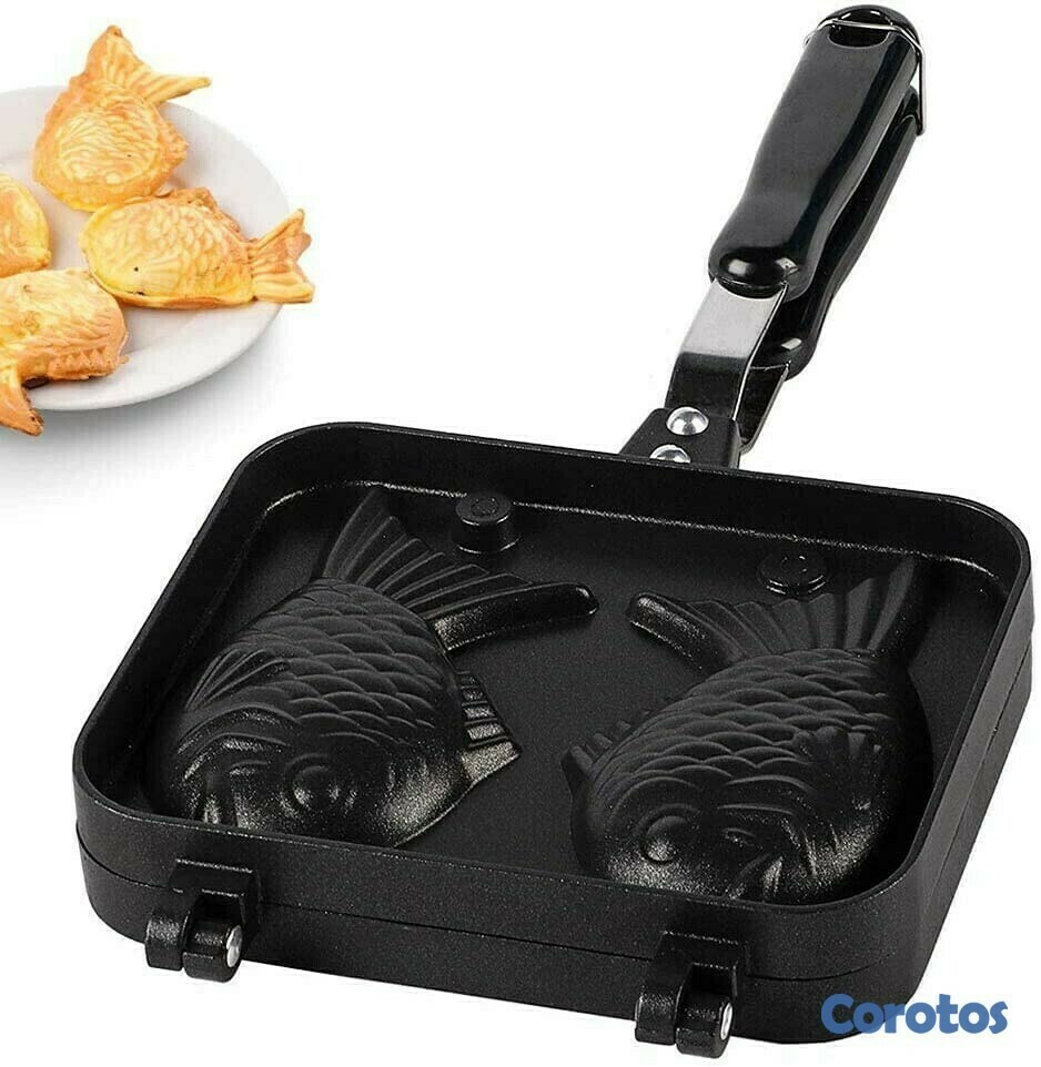 cocina - Sartén doble con forma de pez japonés, para hacer tartas con forma de pez Takoya 3