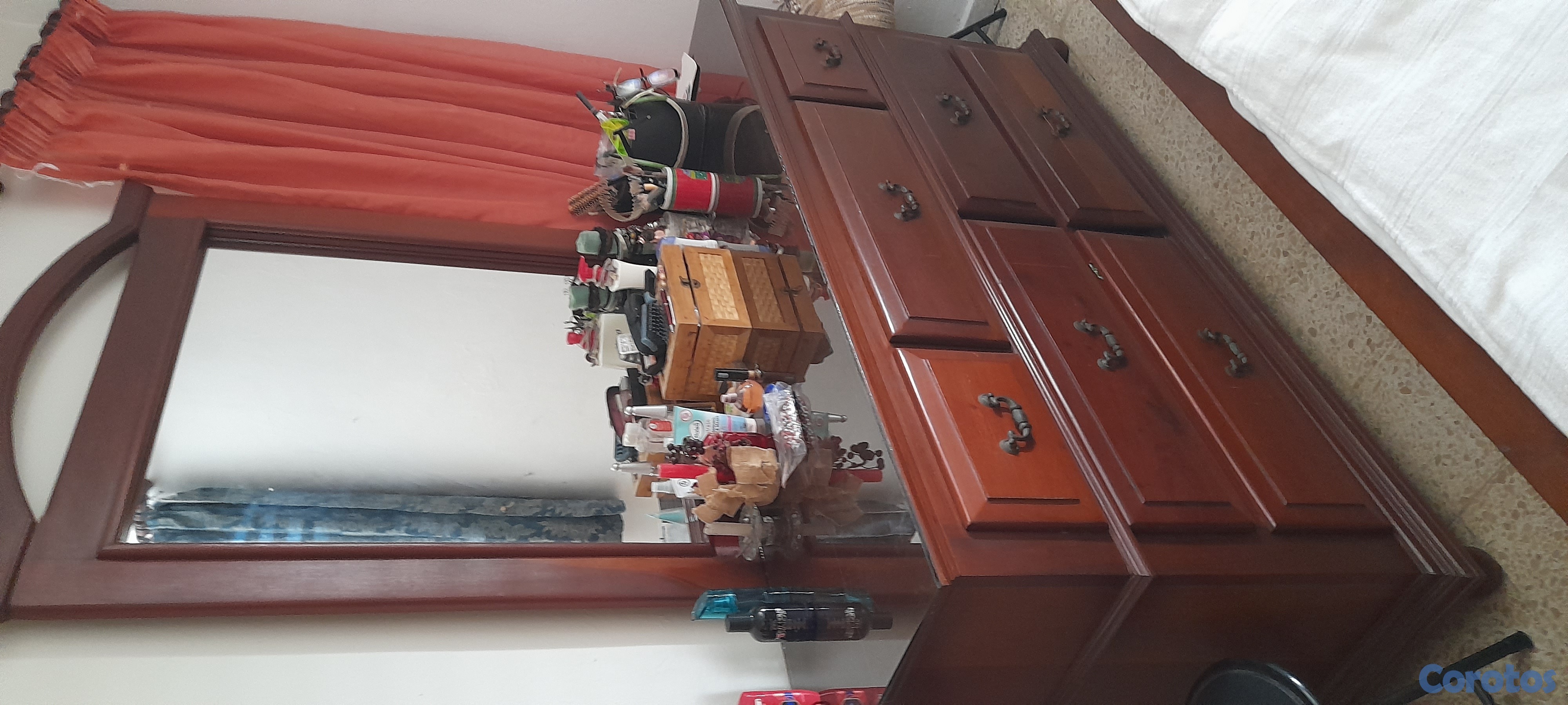 muebles y colchones - Gavetero 7 gavetas con espejo,  caoba 2