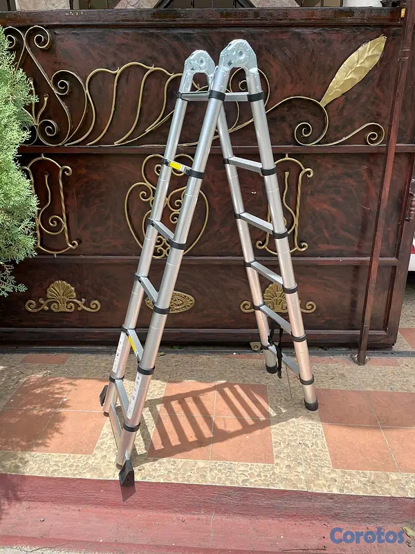 herramientas, jardines y exterior - escalera telescopica doble función 12 pies  2
