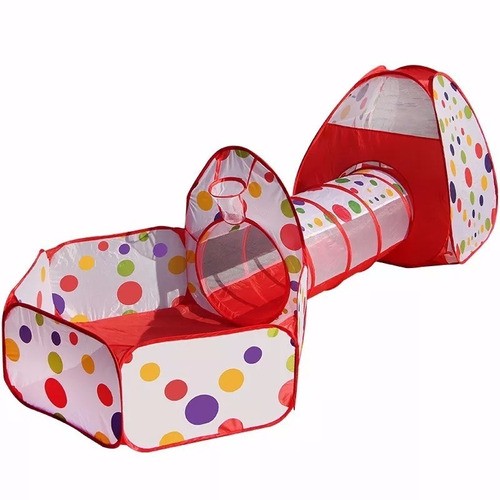 juguetes - Piscina De Pelotas Con Tunel Y Casa 3 En 1 para niños Ideal Regalo CASTILLO CASA 5