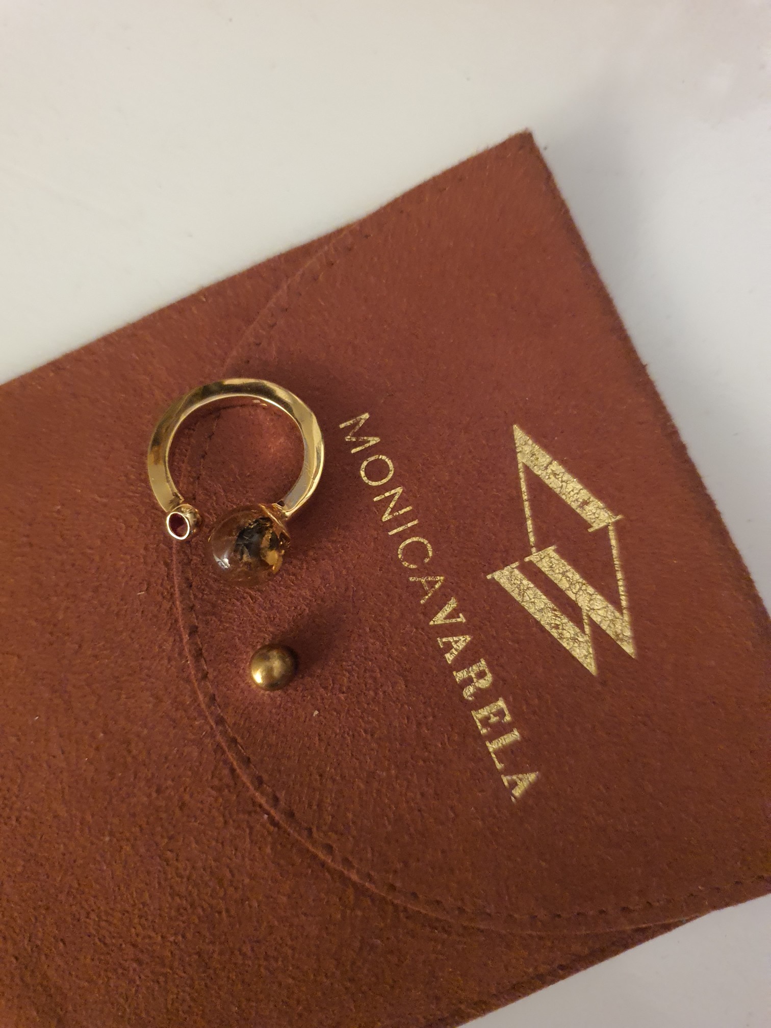 joyas, relojes y accesorios - Monica varela anillo teeny ambar 4