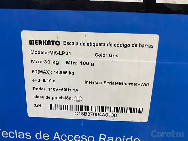 otros electronicos - Balanza Impresora de Código de Barras Merkato WiFi/30kg 5