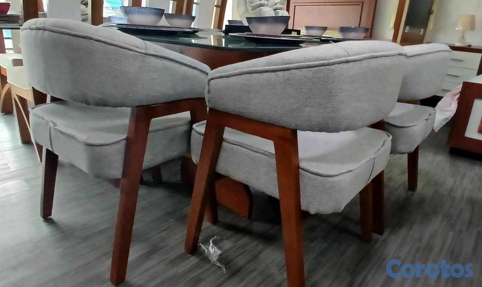 muebles y colchones - JUEGO DE COMEDOR 6 SILLAS ELAVORADO EN MADERA PRECIOSA  5