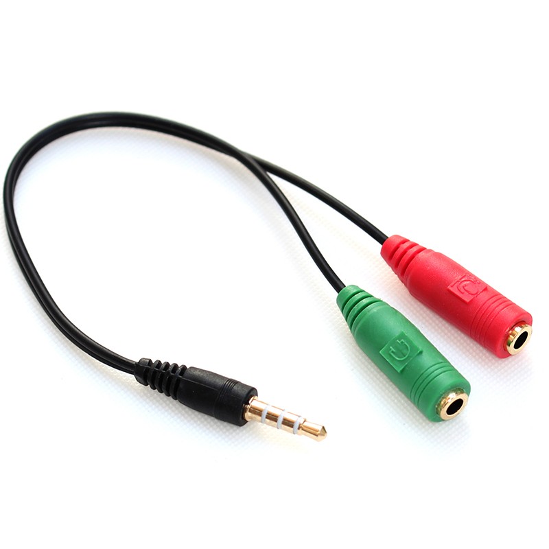 otros electronicos - Adaptador divisor de audio audifono y microfono con conector 3.5mm 0