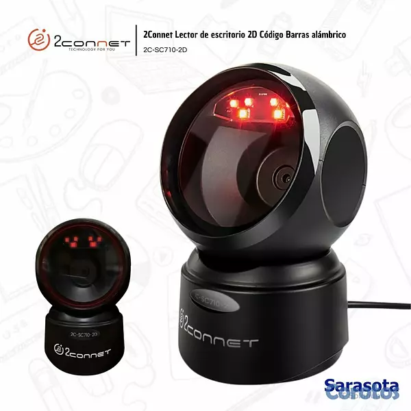 accesorios para electronica - 2Connet Lector 2D para Escritorio OmniDireccional  2