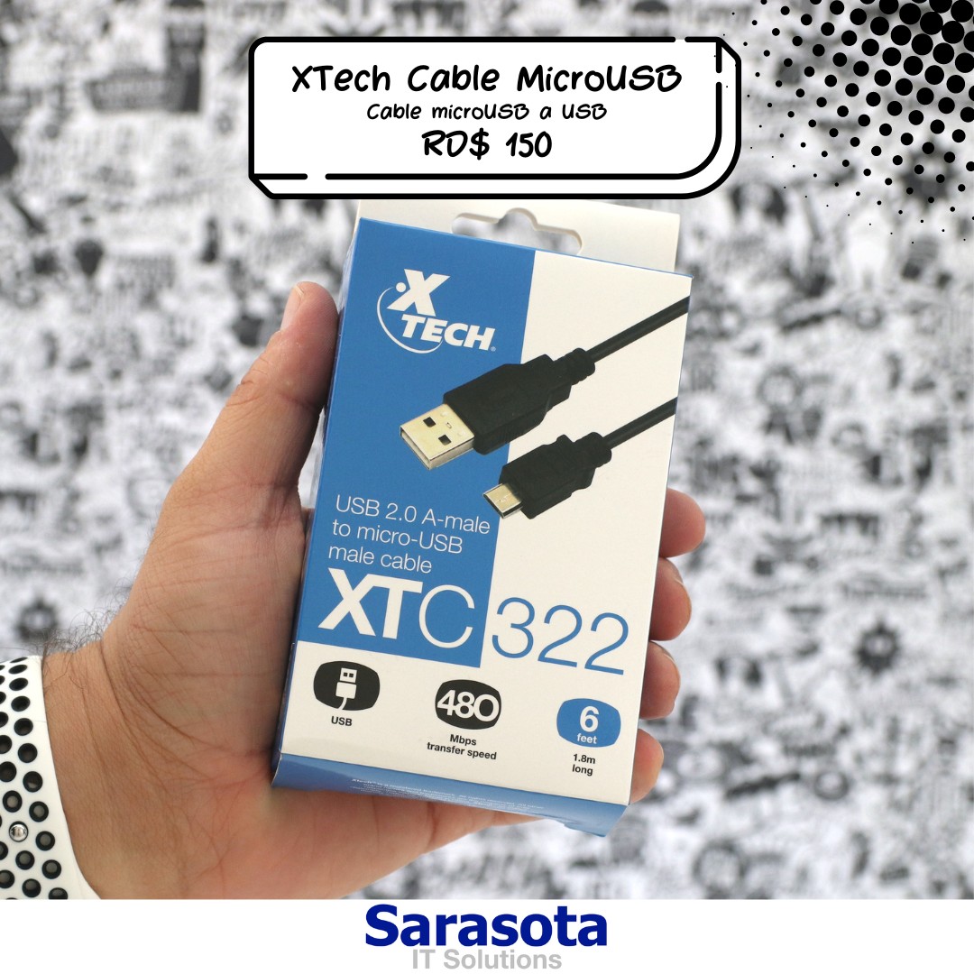 accesorios para electronica - Cable microUSB a USB marca Xtech