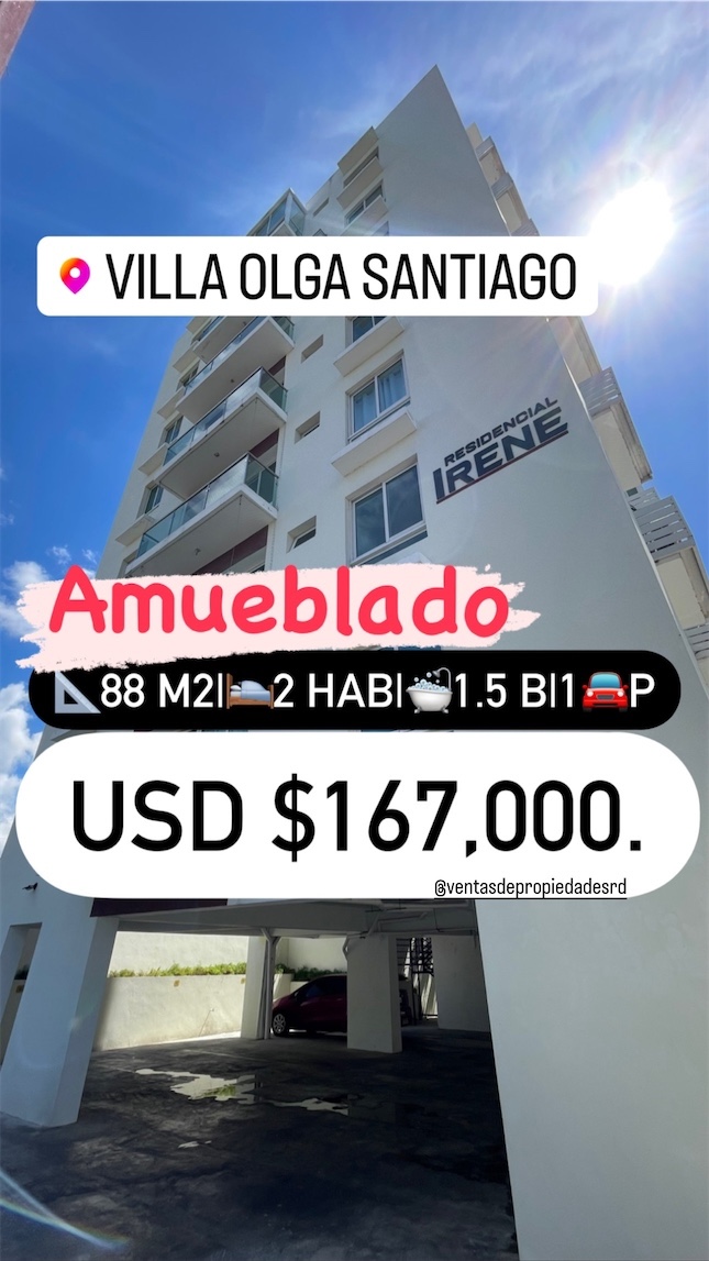 apartamentos - Vendemos totalmente amueblado apartamento en Villa olga, Santiago