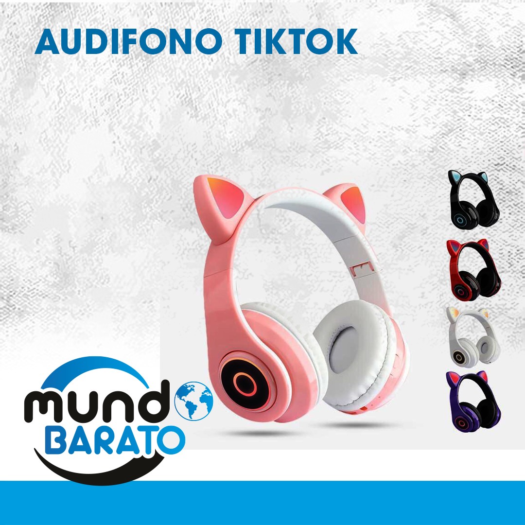 accesorios para electronica - Audifonos inalámbricos con reproductor MP3, luces LED orejas de gato tiktok