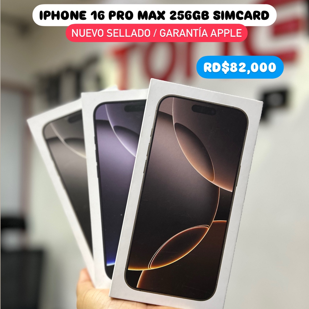 celulares y tabletas - IPhone 16 PRO MAX 256GB SIMCARD SELLADO OFERTA‼️ 0