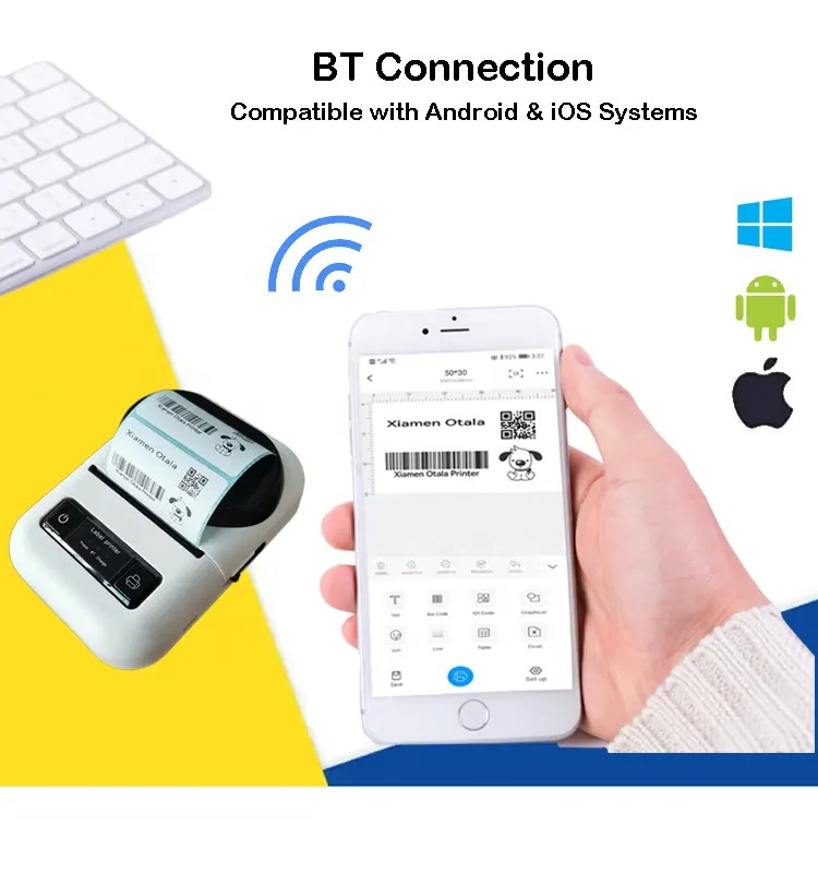 otros electronicos - Mini impresora termica inalambrica de etiquetas stikers Bluetooth de 58MM  3