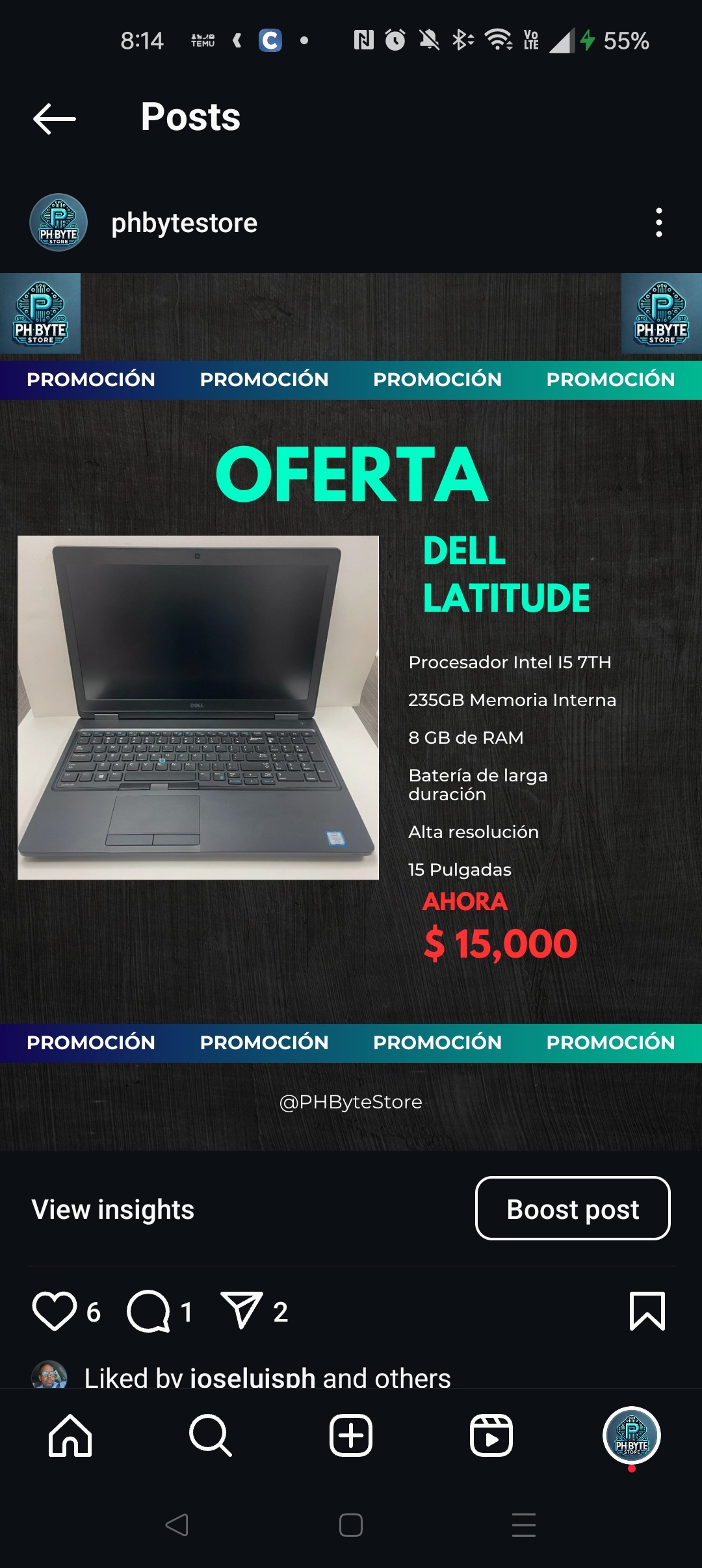 computadoras y laptops - Dell Latitude E5580 a la venta  1
