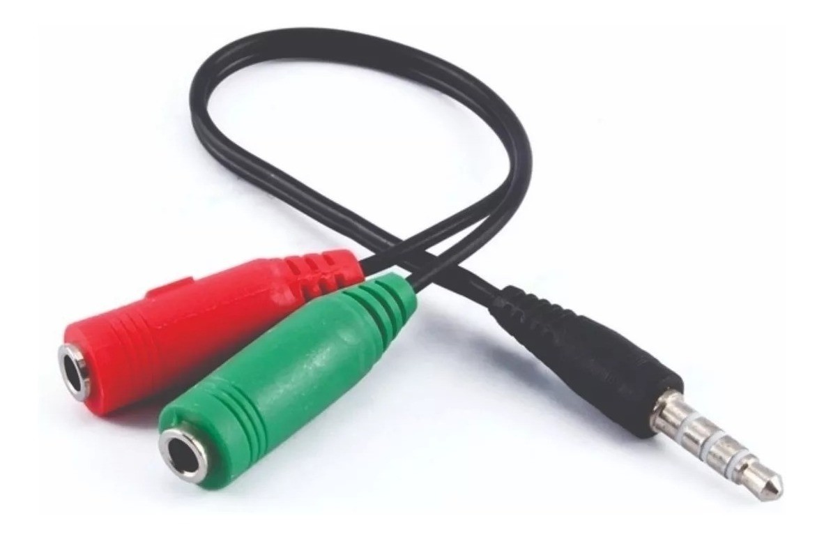 otros electronicos - Adaptador divisor de audio audifono y microfono con conector 3.5mm 1