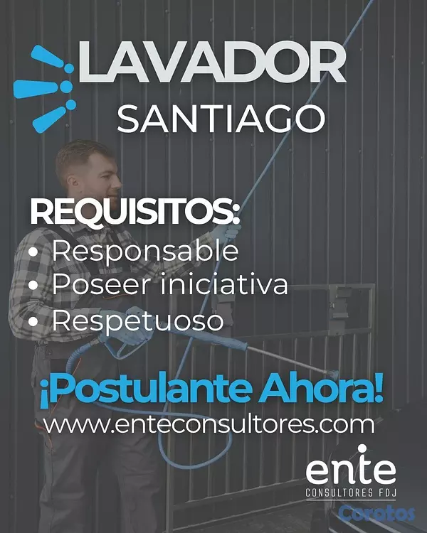 empleos disponibles - LAVADOR DE CARWASH T2 - SANTIAGO